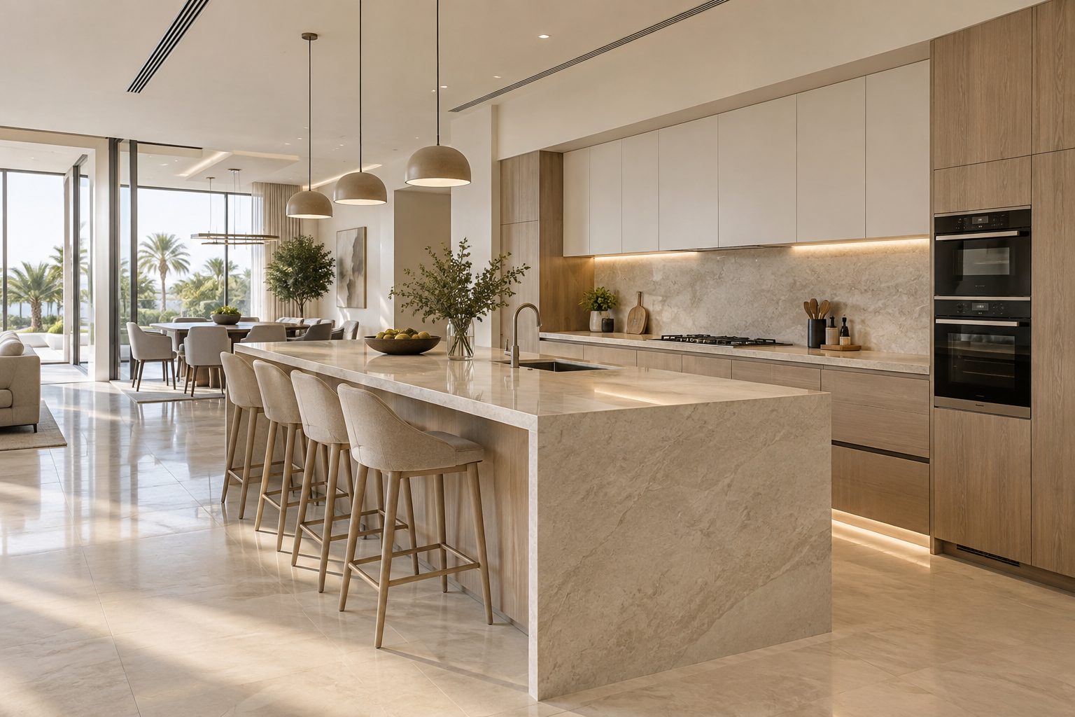 Modern villa kitchen installed by Kitchens Dubai